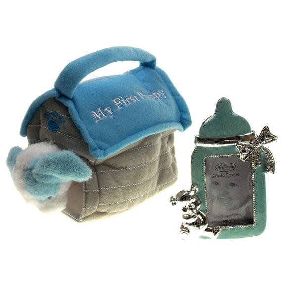 Gund My First Puppy Blue Doghouse Baby Plush Stuffed Animal Dog Soft Toy Frame - Picture 1 of 5